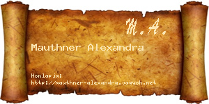 Mauthner Alexandra névjegykártya